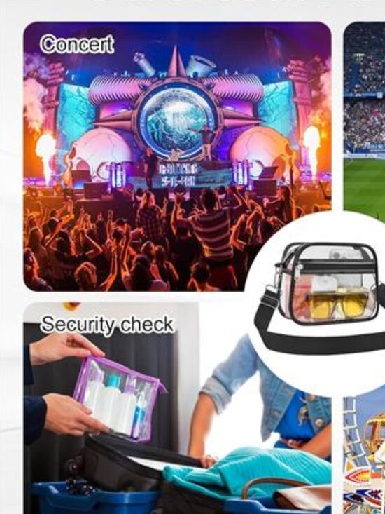 Clear Bag for Stadium Events Clear Handbags Purses for Sports Fans - Picture 2 of 7
